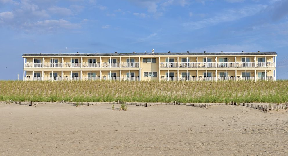 view of our LBI hotel from the ocean