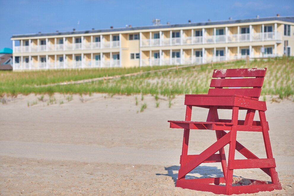 view of our LBI hotel from the ocean